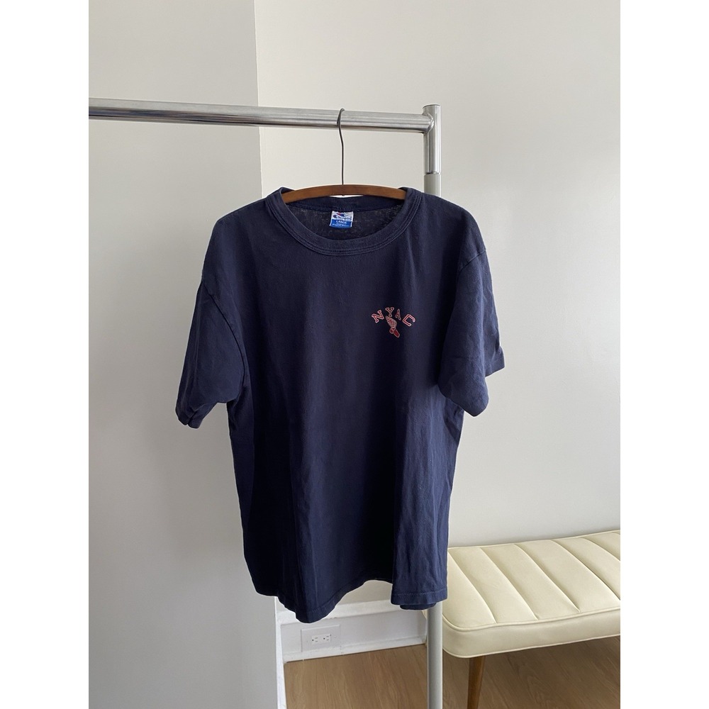 Vtg Champion NYAC New York Athletic Club Tee Size Large Made In USA Foot Logo
